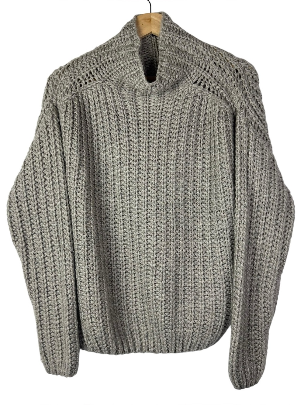 Kendall & Kylie Gray Chunky Knit Mock Neck Sweater XS